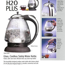 Capresso 259 H2O Plus Glass Water Kettle, Polished Chrome - Kettles