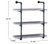 GDF Studio Caden Industrial Three Tier Faux Wood Wall-Mounted Shelf, Light Gray/
