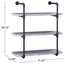 GDF Studio Caden Industrial Three Tier Faux Wood Wall-Mounted Shelf, Light Gray/