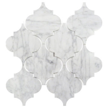 Arabescato Carrara Arabesque Interlocking Honed Tile, 50 Sq. ft., 12"x12"