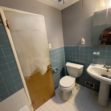 5x8 bathroom enlarged for custom oversized shower