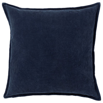 Cotton Velvet by Surya Down Fill Pillow, Charcoal, 20' x 20'