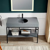 ANZZI Siena 48" Console Sink, Matte Black With Matte Grey Counter Top