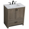 30" Single Bathroom Vanity, Weathered Oak, Vf2830Wo