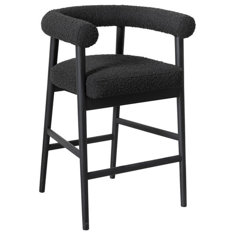 Spara Boucle Counter Stool, Black