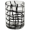 11oz Abstract Rocks Black Old Fashioned glass, Set of 4