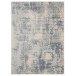 Nourison - Nourison Rustic Textures 9'3" x 12'9" Blue/Ivory Modern Indoor Area Rug - This beautifully carved contemporary rug from the Rustic Textures Collection features deep, distressed slate grey abstracts for a weathered, rustic decor feel that adds depth and texture to any space. A soft, silky high-low pile with subtly distressed colors make this rug the perfect choice for a modern accent.