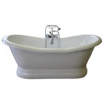 Restoria Bathtub Company - Empress 68" Double Slipper Pedestal White Tub - Every Restoria bathtub is 100% Made in the USA.