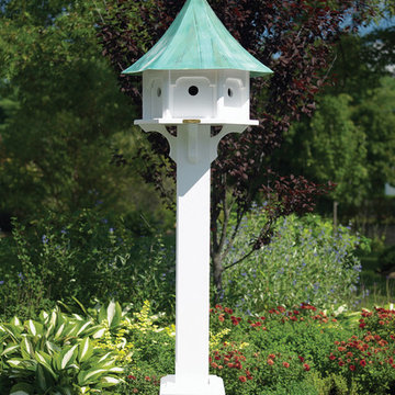 Carousel Bird House with Blue Verde Copper Roof by Lazy Hill Farm Designs