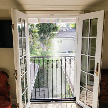 Single Retractable Screen Door Over French Doors in Irvine, California