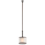 Kichler Lighting - Kichler Lighting 42384MIZ Lacey - One Light Mini-Pendant - The Kichler Lacy Collection offers a beautiful contrast, melding the charm of Olde World style with clean modern-day materials. It starts with our new Mission Bronze™ finish and bold, unadorned rounded-arm styling. It finishes with avant-garde double shades made of decorative meshed screens and opal inner glass. The result is a highly versatile collection to complement virtually every home decor.* Number of Bulbs: 1*Wattage: 60W* BulbType: J-Type Candelabra* Bulb Included: Yes
