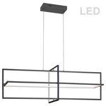 Dainolite - Modern Linear Chandelier Hildegard 55W, Matte Black - 40" Matte Black Hildegard Chandelier. This 55W integrated LED is recommended for the ceiling in a Dining Room. It is covered by a 5 Years Warranty and is suitable for either a residental or commercial space.
