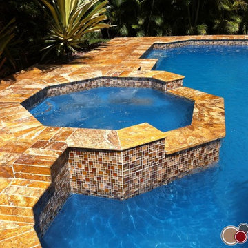 Travertine Pool Deck and Patio Remodeling