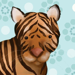 Aaron the Tiger, Blue - Prints And Posters