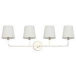 Capital Lighting - Capital Lighting 119341PN-674 Four Light Vanity Fixture Dawson Polished Nickel - 4 light vanity with Polished Nickel finish and decorative white fabric stay-straight shades.