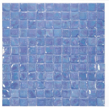Mosaic Glass Tile Squares For Swimming Pool, Wet Areas & More, Pearl Blue
