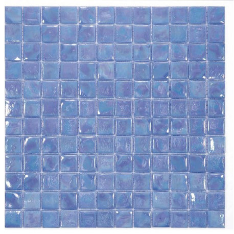 Mosaic Glass Tile Squares For Swimming Pool, Wet Areas & More, Pearl Blue