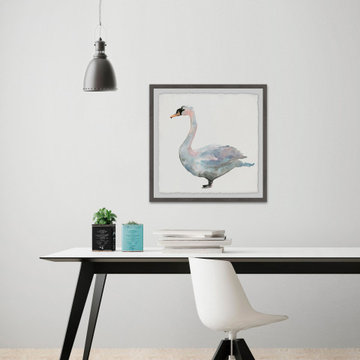 "Swan Profile" Framed Painting Print