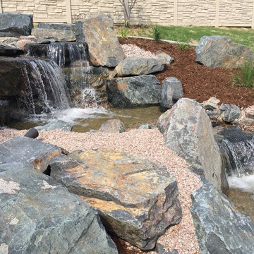 Kincheloe Water Feature and Flagstone Patio