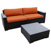 Ortanique Deep Seating Sofa And Coffee Table, Spectrum Cayenne
