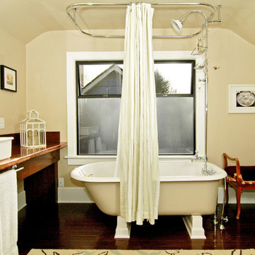 Master Bathroom, copper counters and 100 year old school house sinks