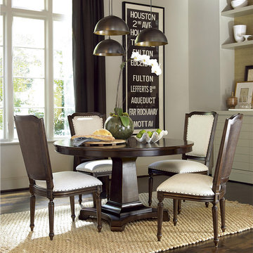 Proximity Cherry Wood Round 5 Piece Dining Table Set