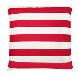 Cerise Stripe Square Cushion Cover - Bed Cushions