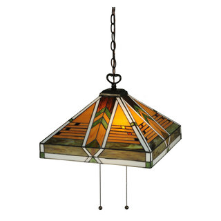 Meyda Tiffany 130750 Abilene 2 Light Wide Hand-Crafted Pendant ...