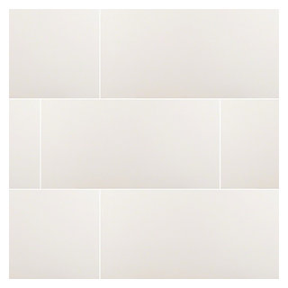 Domino White 12x24 Matte Porcelain Tile - Traditional - Wall And