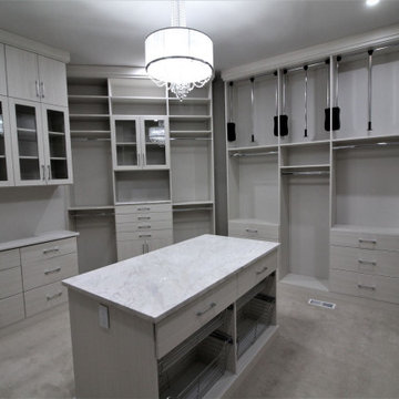 Large master closet with island