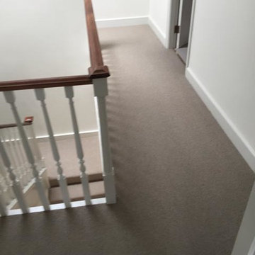 Grey Carpet Installation to Stairs