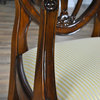 Arm Chair Tapered Reeded Legs Shield Back Cross Stretchers Rosette