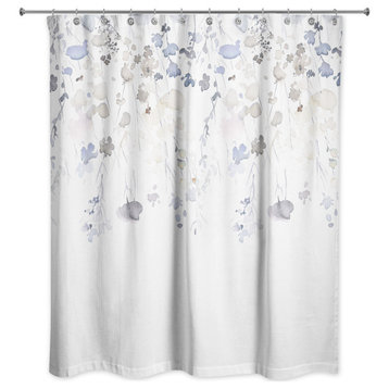 Blue Falling Branches 71x74 Shower Curtain