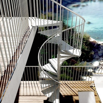 Escalera de caracol para exterior en jardines