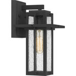 Quoizel - Randall One Light Outdoor Wall Mount, Mottled Black - Create a lasting impression with the Randall collection of outdoor lanterns. Clear seeded glass panels are enclosed in a classic rectangular Mottled Black frame providing life-long style and durability. Randall comes in many options including a hanging lantern wall lanterns and a post lantern to round out your home's exterior.