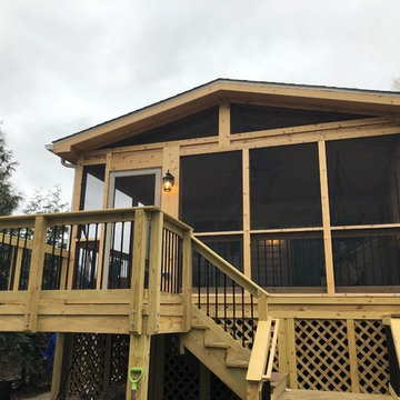 Cedar Screen Porch with Pressure Treated Pine Deck in Naperville, IL