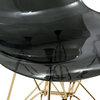 Cresco Eiffel Base Dining Chair, Gold Base, Set of 2, Transparent Black