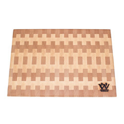Brushbacks Woodshop - Patterened End Grain Cutting Board, Maple and Beech - Cutting Boards