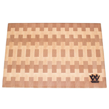 Patterened End Grain Cutting Board, Maple and Beech