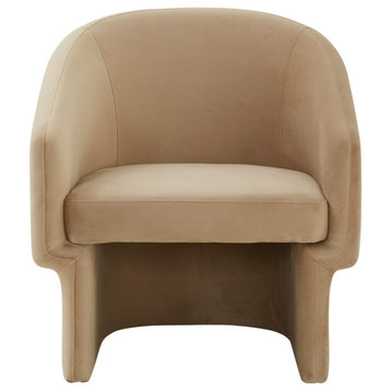 Safavieh Couture Susie Barrel Back Accent Chair, Light Brown