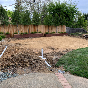 Custom horizontal wood work: trellises, AC screen and doggy swing gate -construc