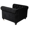 Claire 1 Seater Sofa, Gold and Black Velvet
