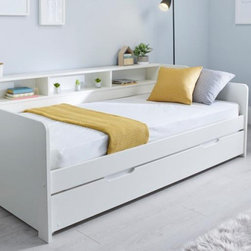 Bertie White Wooden Day Bed with Trundle - Day Beds