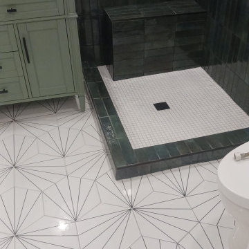 Refreshing Greens and Stylish Tiles