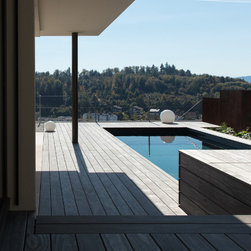 Accoya Color Grey rooftop decking - Deck Tiles And Planks