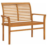 vidaXL - vidaXL Garden Bench 44.1" Solid Teak Wood - vidaXL Garden Bench 44.1" Solid Teak WoodvidaXL Garden Bench 44.1" Solid Teak Wood - 47407, With a sleek yet practical design, this outdoor bench will take your outdoor living space to the next level! Constructed from extremely durable teak hard wood, this piece of teak furniture has been seasoned, kiln dried and then fine sanded to give a very smooth appearance. Teak wood is known for its exceptional strength and weather resistance, making it far more suitable for garden furniture than any other kind of wood. Teak wood is the perfect choice if you want to purchase a long lasting piece of garden furniture. A beautiful finish is applied to give the wood a warm color. The wooden bench has a refined look that will instantly blend into any garden or patio decor. It is also an ideal choice for relaxing moments in a romantic country house garden or near an idyllic garden pond. The item needs assembly.