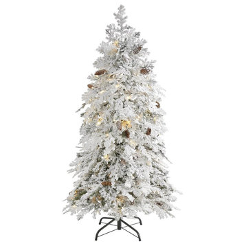 4' Flocked Montana Down Swept Spruce Christmas Tree with 70 Clear LED Lights