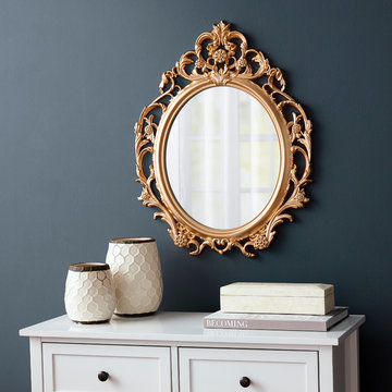 hometrends gold baroque oval mirror