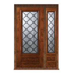 Prehung Sidelite Door 80 Alder Casablanca 1 Panel 3/4 Lite Glass - Front Doors