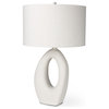 Tao 20.0L x 20.0W x 33.0H Cream Base WithWhite Shade Table Lamp